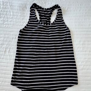 lululemon athletica Black and White Striped Tank Top